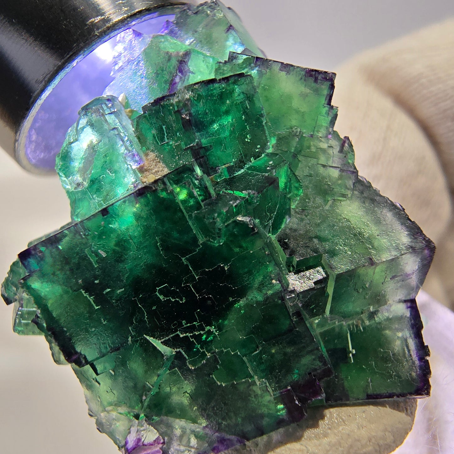 Phantom Fluorite cube specimen parquetted zonal Okorusu, Namibia 31*27*15mm 