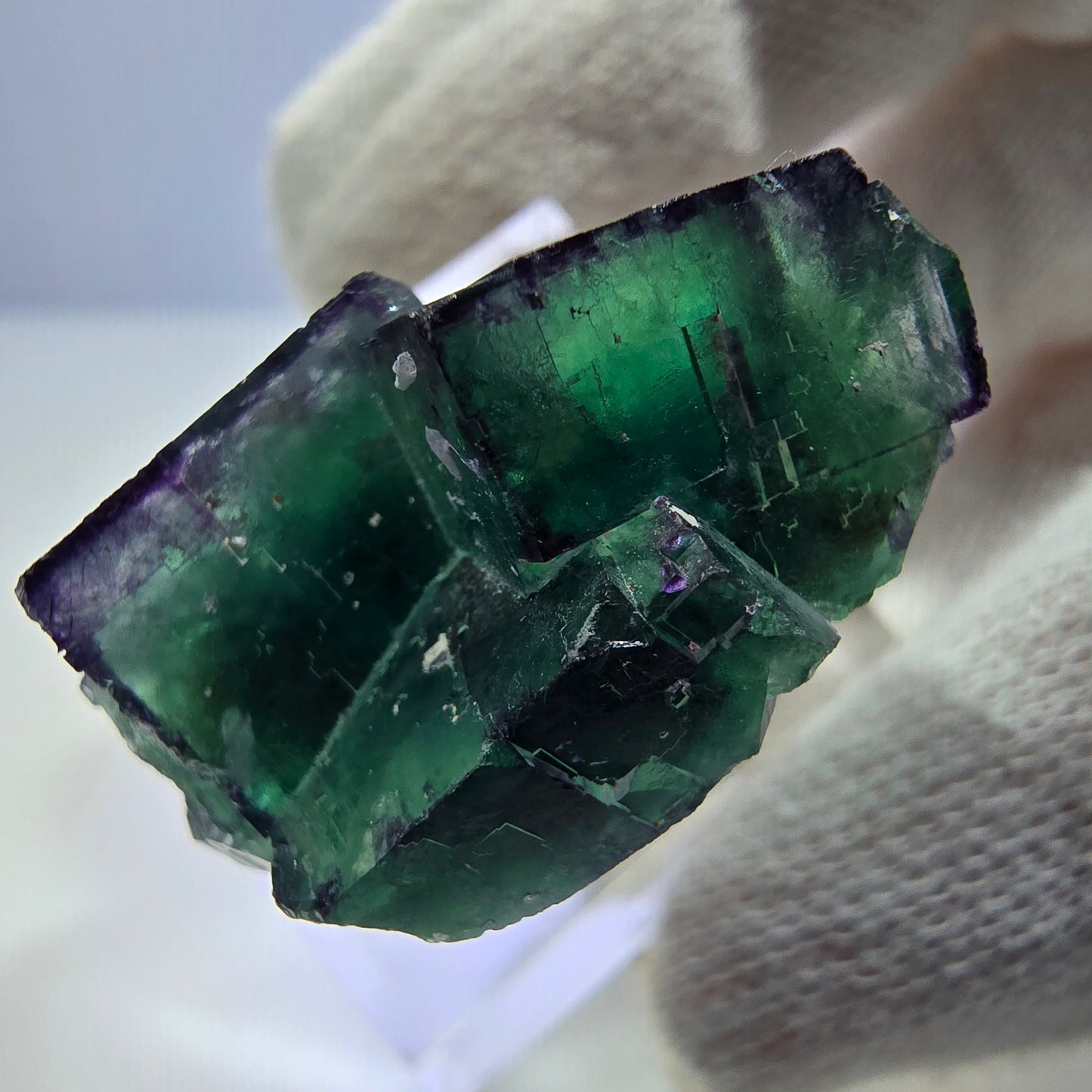 Phantom Fluorit Würfel Stufe parkettiert zonal Okorusu, Namibia 28*23*15mm