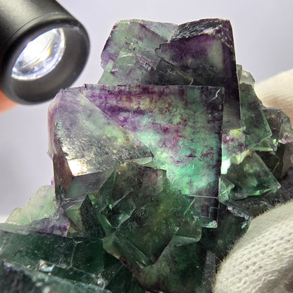 Rare spécimen de cube de fluorite fantôme, parqueté zonal Okorusu Namibie 76 x 62 x 27 mm 