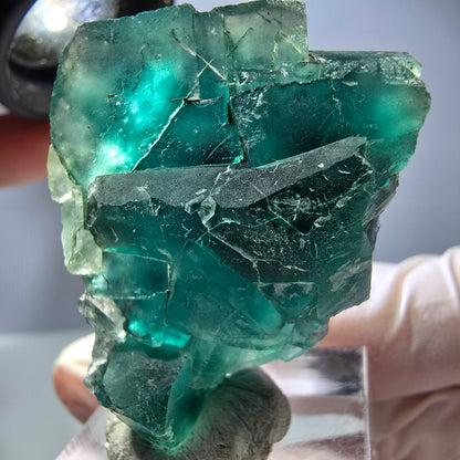 Phantom Fluorit Würfel Stufe, grün lila Okorusu, Namibia 37*30*16mm