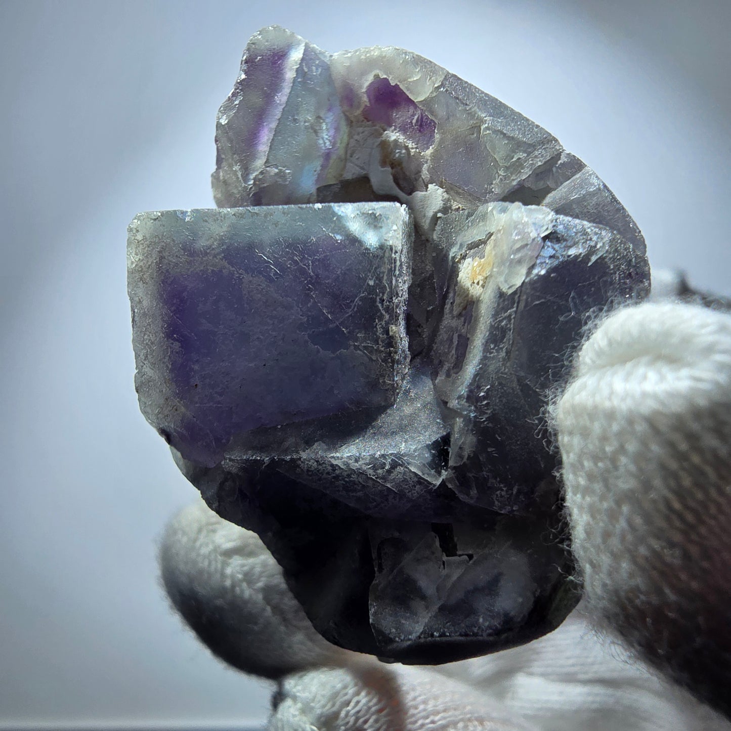 Cube de fluorite fantôme, spécimen de quartz vert violet, omégane, Namibie, 48 x 38 x 29 mm 