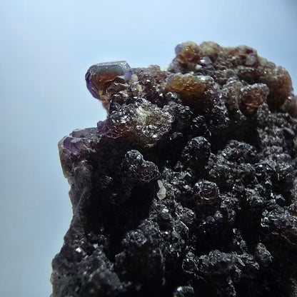 Spécimen rare de fluorite fantôme, hyalite et muscovite, Erongo, Namibie, 71 x 58 x 23 mm 