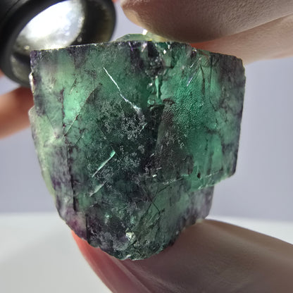 Spécimen de cube de fluorite fantôme parqueté vert violet Okorusu, Namibie 34*31*24mm 