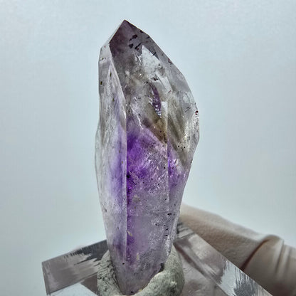 Enhydro Harlequin Phantom Amethyst, 2x Bubble Streep Mine Gobo. Namibie 43 x 22 x 13 mm 