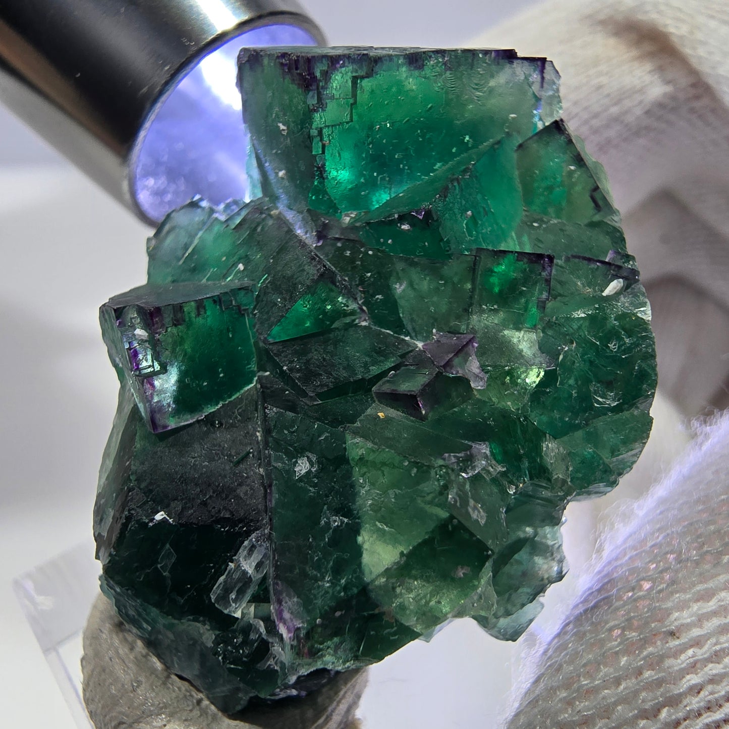Spécimen de cube de fluorite fantôme parqueté zonal Okorusu, Namibie 42*30*16mm 