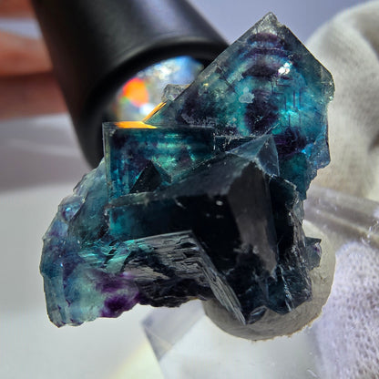 Phantom Fluorit Würfel Stufe, zonal - Neuer Fund! Okorusu, Namibia 30*24*16mm