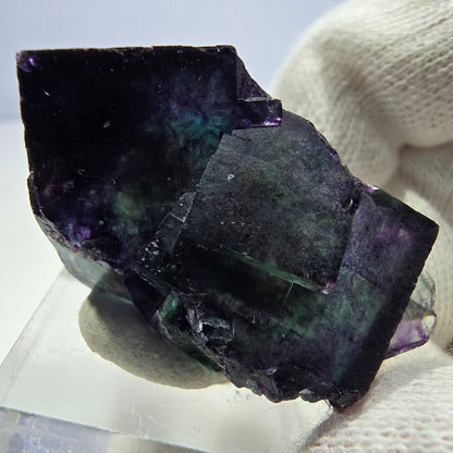 Klare Phantom Fluorit Würfel Stufe zonal grün lila Okorusu, Namibia 41*24*21mm