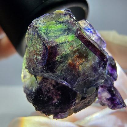 Cubes de fluorite fantôme colorés hexagonaux, tourmaline Schorl Erongo, Namibie 27 x 25 x 20 mm 