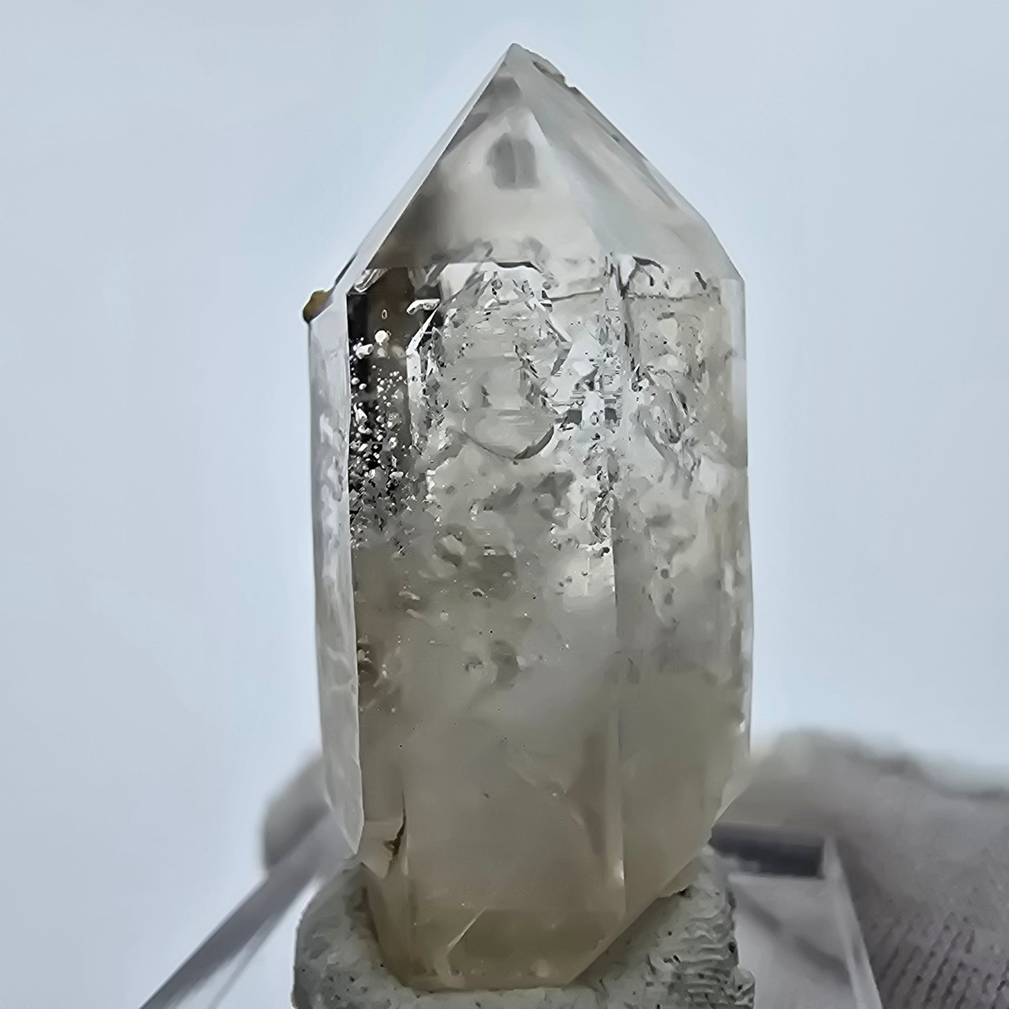 Enhydro Phantom Rauchquarz Spitze 2x Blase Goboboseb Namibia 37*19*14mm Sammlung