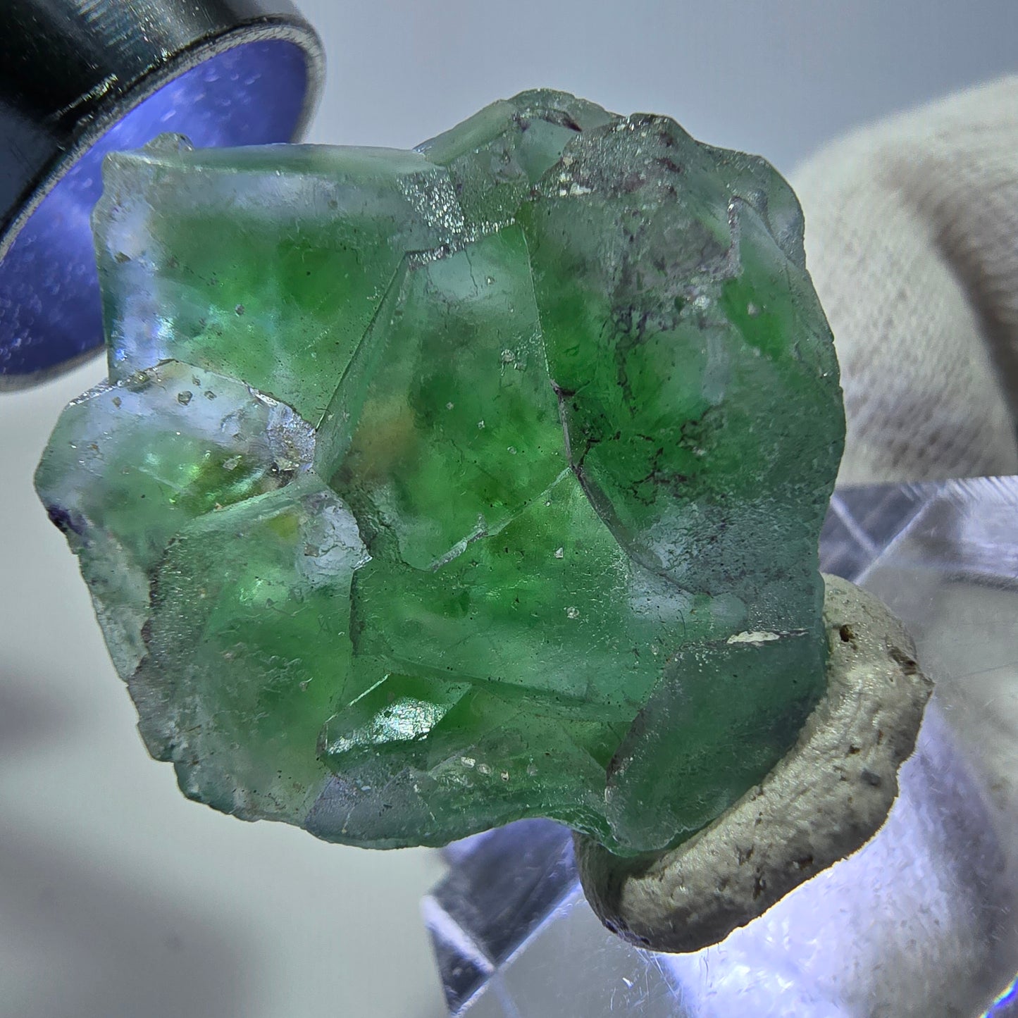 Rare Phantom Fluorite Cube Specimen zonal green purple Okorusu, Namibia 28*28*12mm