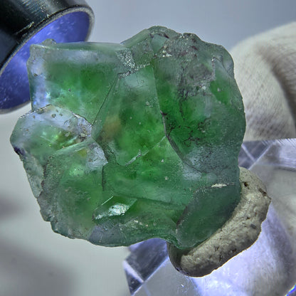 Rare Phantom Fluorite Cube Specimen zonal green purple Okorusu, Namibia 28*28*12mm