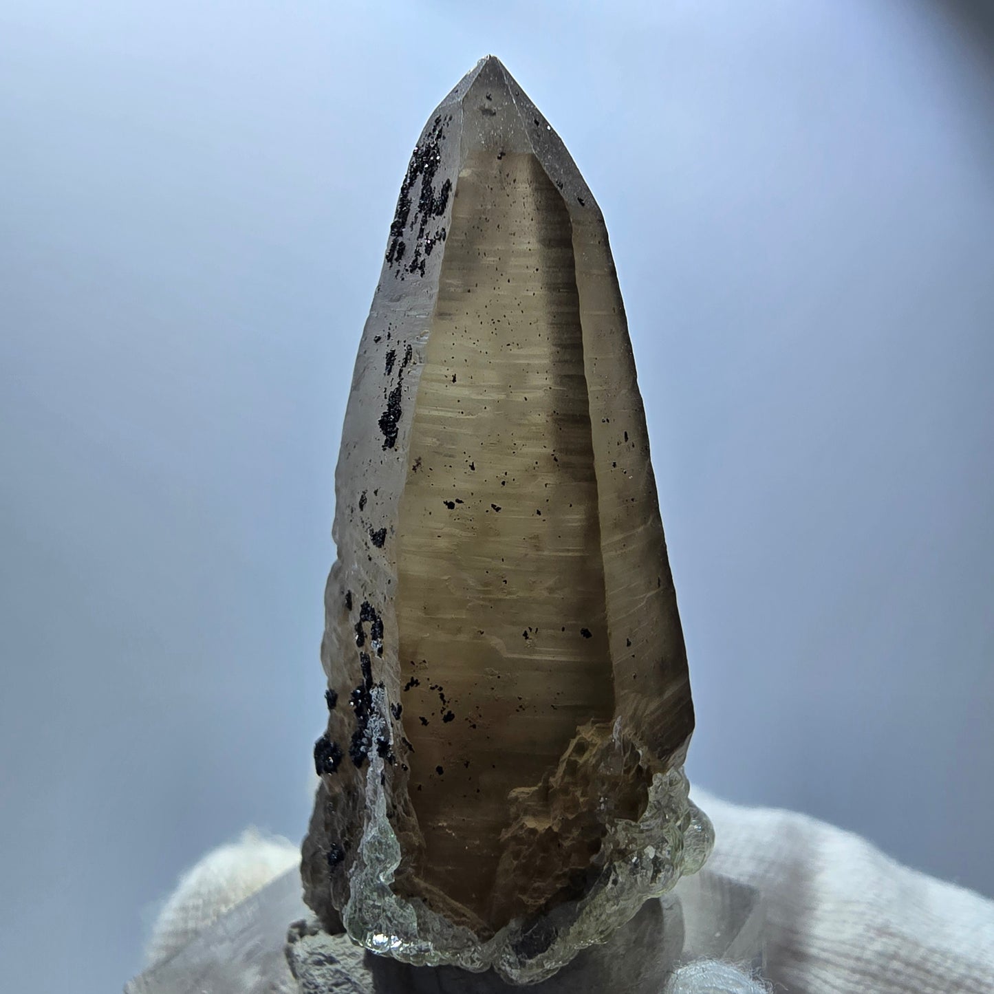 Lemurain Skelett Rauchquarz, Schörl Turmalin, Hyalit Erongo, Namibia 51*38*24mm