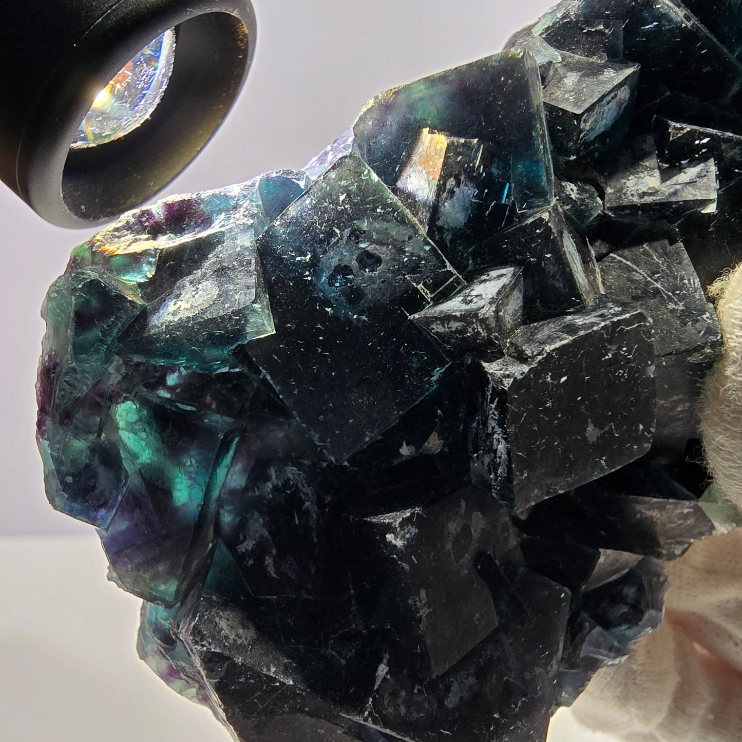 Grand spécimen de cube de fluorite fantôme, zonal – Nouvelle découverte ! Okorusu, Namibie, 116 x 72 x 30 mm 