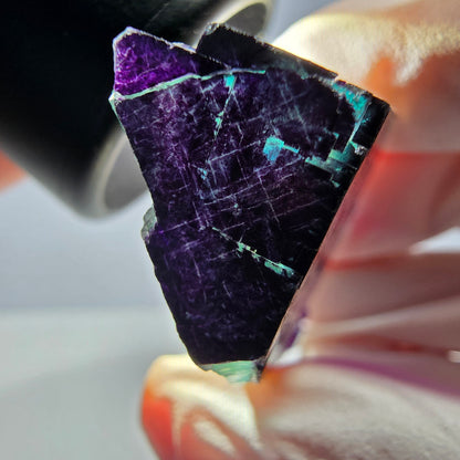 Phantom Fluorit Würfel Stufe grün lila zonal 11:11 Angel Pocket, Namibia 37*31*18mm