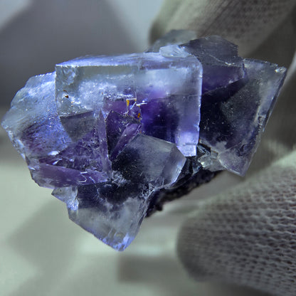 Seltene Phantom Fluorit Würfel Stufe blau lila Okorusu, Namibia 26*28*21mm