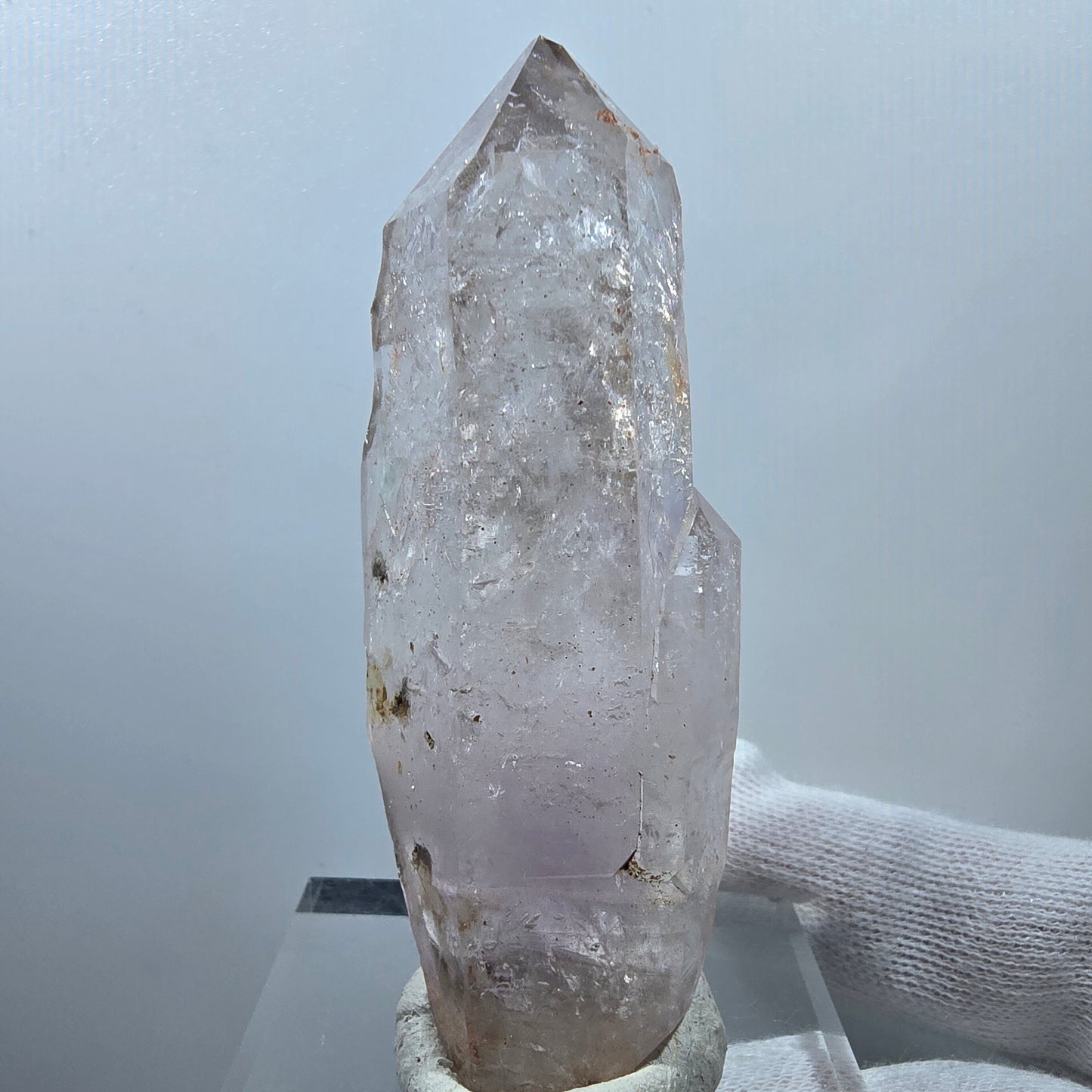 Sceptre d'améthyste squelette lémurien Enhydro, 2 pièces, Bubble Valentine Pocket Gob. Namibie 77 x 29 x 22 mm 