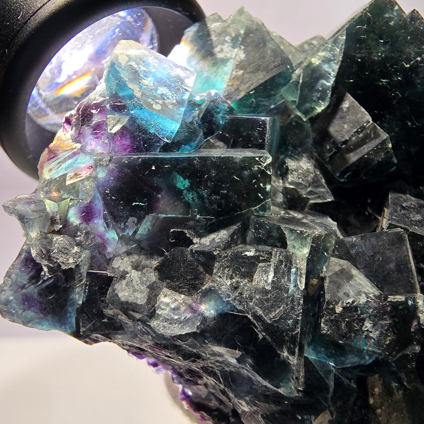Grand spécimen de cube de fluorite fantôme zonal, nouvelle découverte ! Okorusu, Namibie, 97 x 62 x 36 mm 