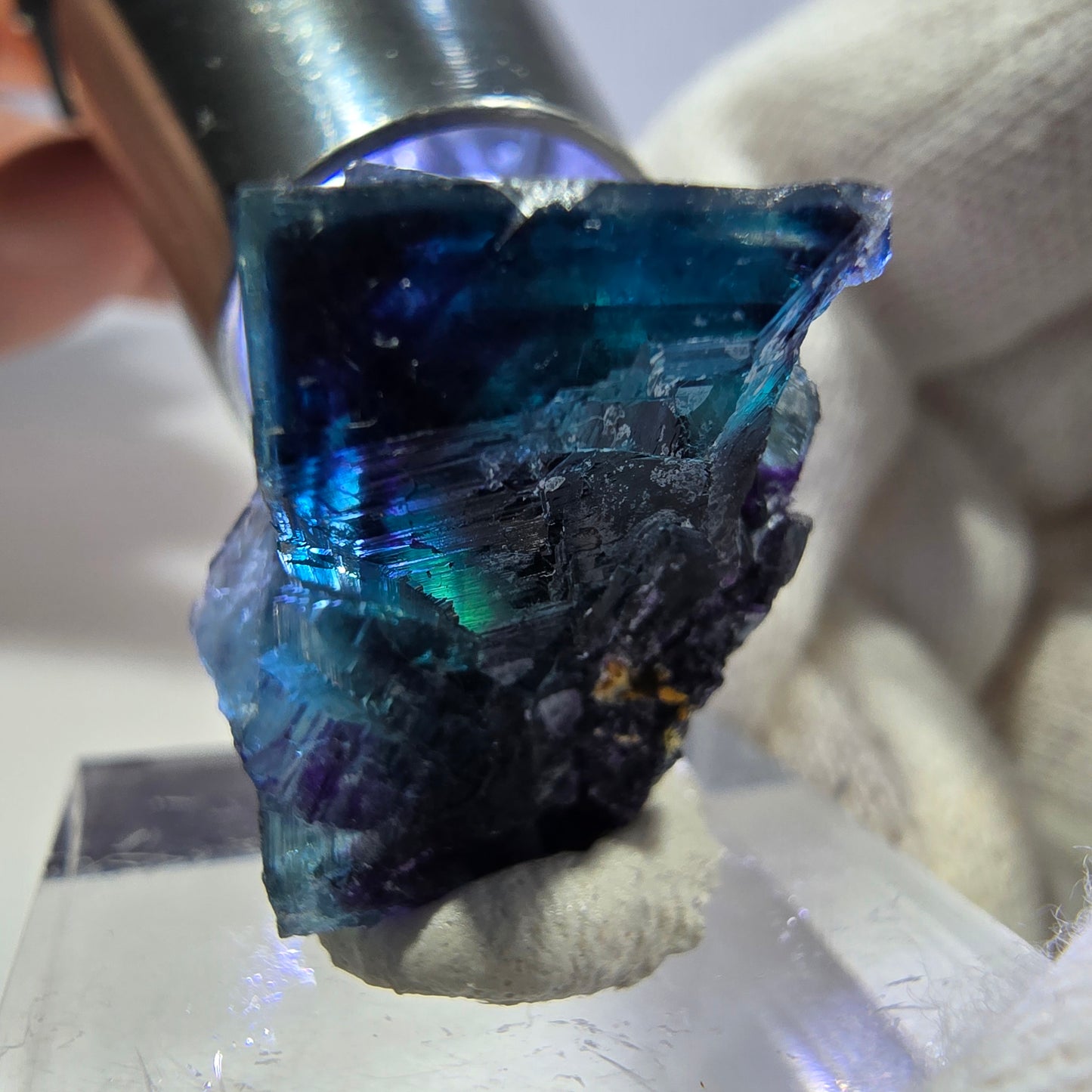 Phantom Fluorit Würfel Stufe, zonal - Neuer Fund! Okorusu, Namibia 25*29*17mm