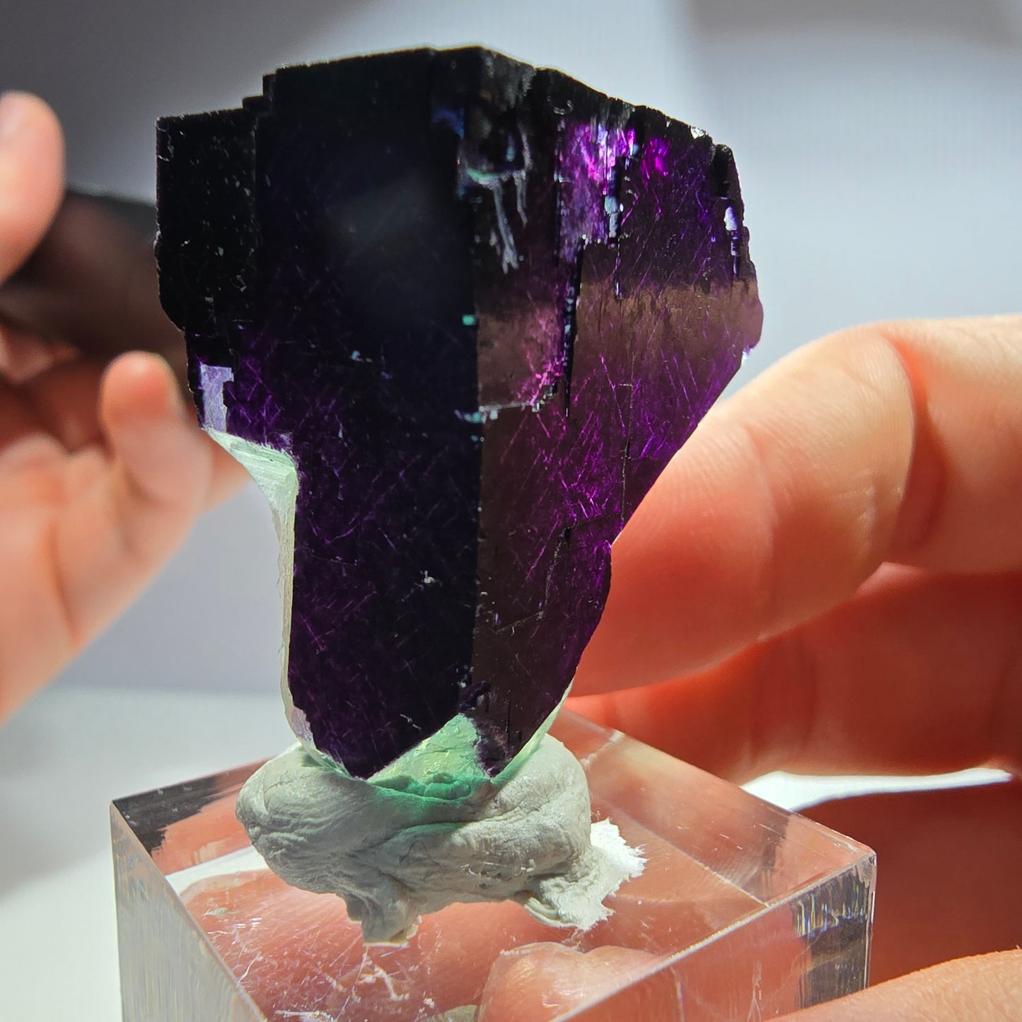 Fluorit Würfel Stufe, parkettiert grün lila 11:11 Angel Pocket Okorusu, Namibia 36*35*19mm