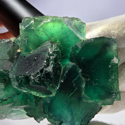 Große Phantom Fluorit Würfel Stufe parkettiert grün Okorusu Namibia 89*67*47mm