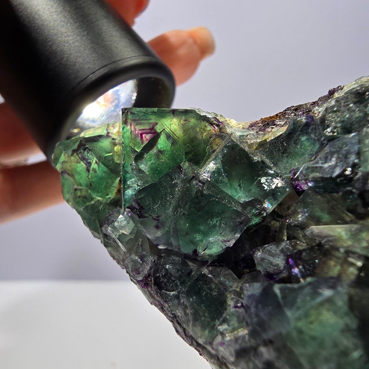 Phantom Fluorit Würfel Stufe grün lila zonal Okorusu Namibia 82*48*15mm