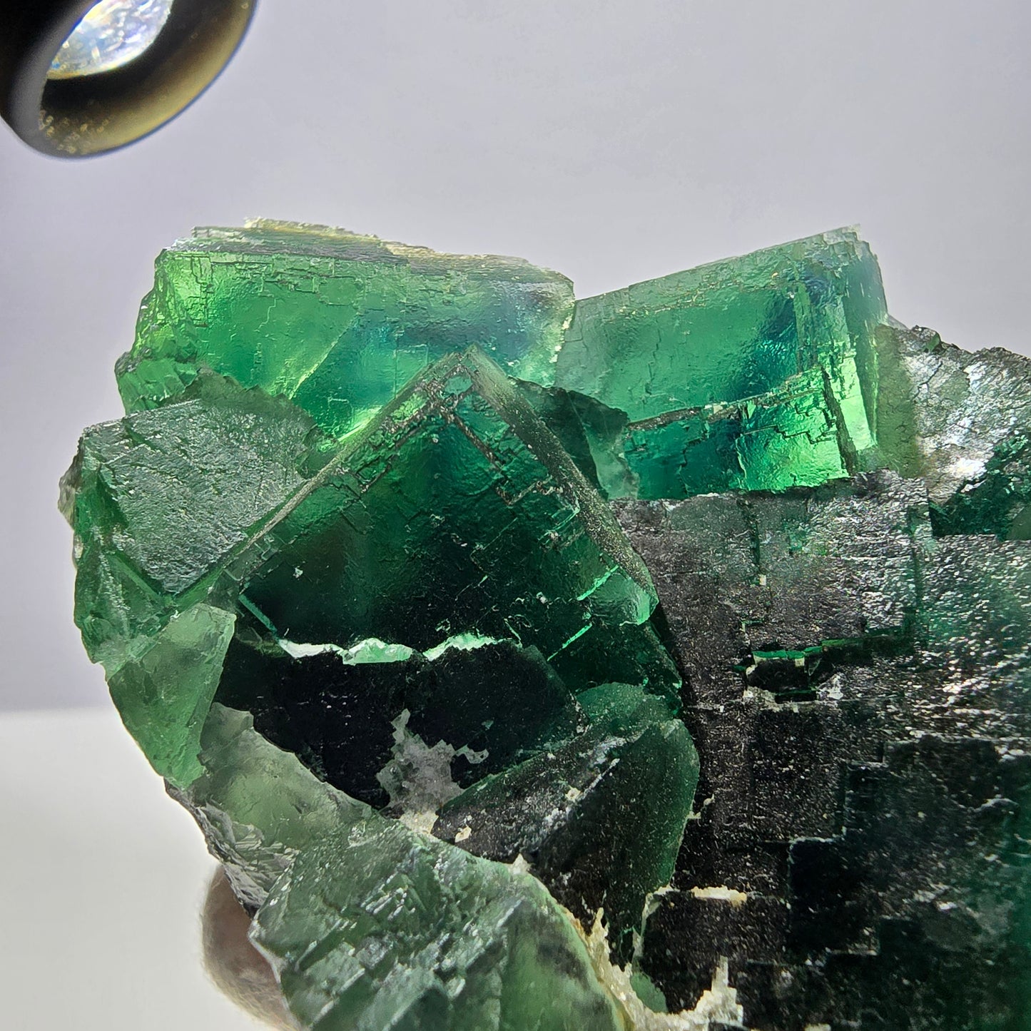 Grand cube de fluorite fantôme étagé, vert Okorusu, Namibie 96 x 73 x 34 mm 