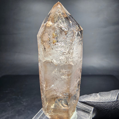 Points à double terminaison en quartz fumé fantôme clair Goboboseb namibie 62*25*19mm