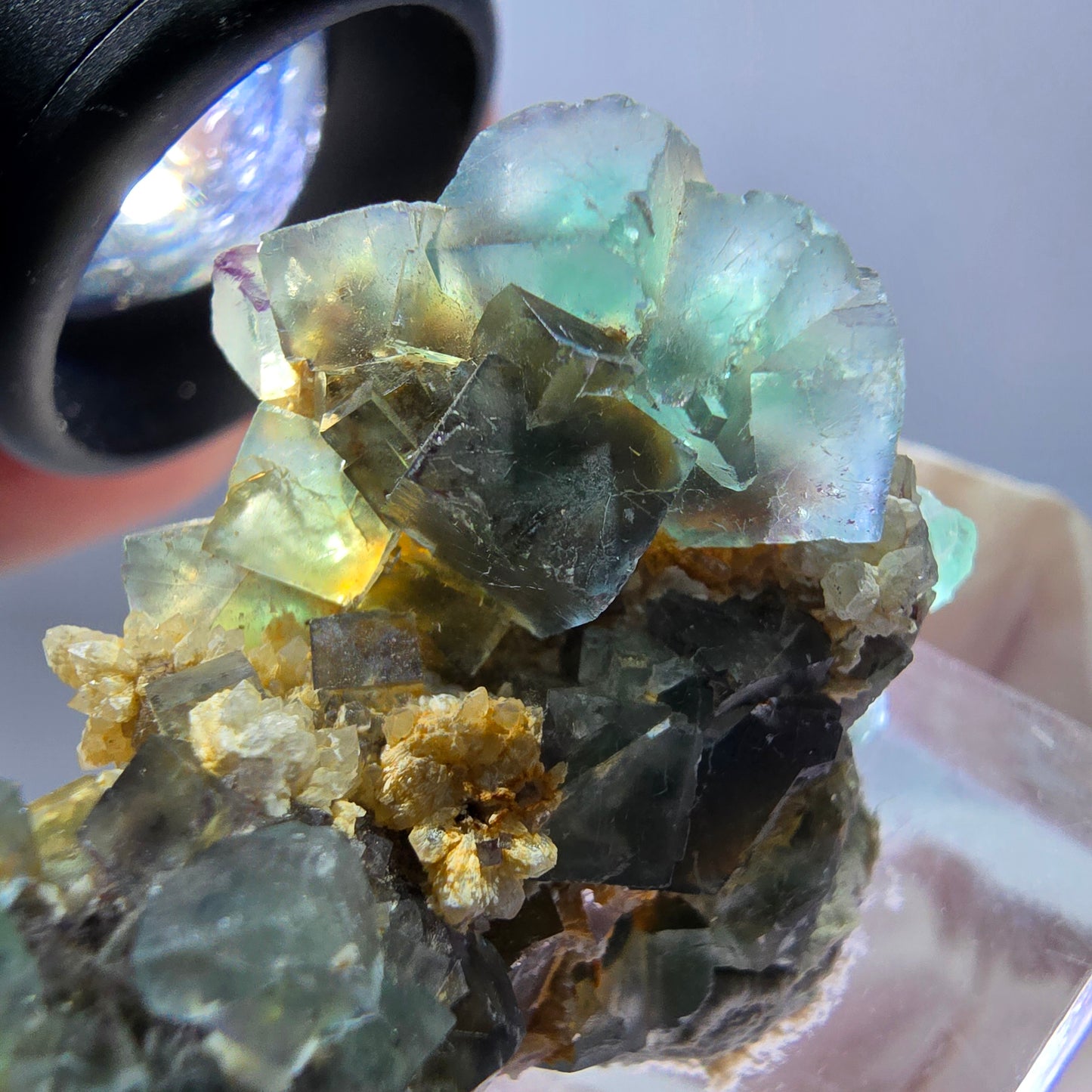 Phantom Fluorit Würfel, Quarz Stufe, grün Okorusu, Namibia 37*30*27mm