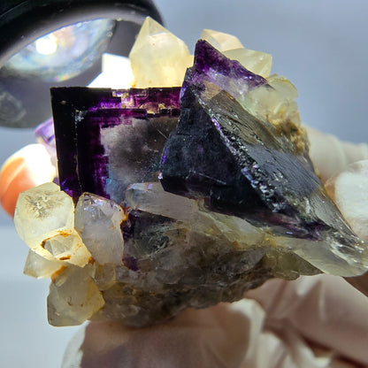 Cubes de fluorite fantôme transparente, spécimen de quartz, Okorusu zonal, Namibie, 37 x 32 x 31 mm 