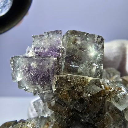 Phantom Fluorite Cube Specimen Double-Sided Green Purple Yellow Okorusu Namibia 72*64*33mm 