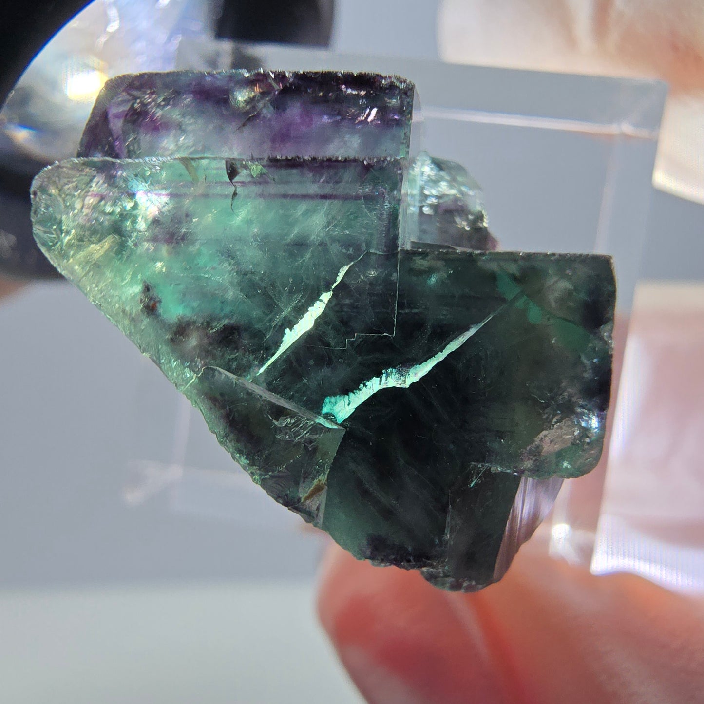 Rare Fluorite Cube Specimen, green purple Okorusu, Namibia 24*17*13mm 