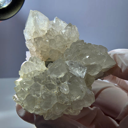 Rare cube de fluorite fantôme, spécimen de quartz vert violet Okorusu Namibie 53*49*38mm 