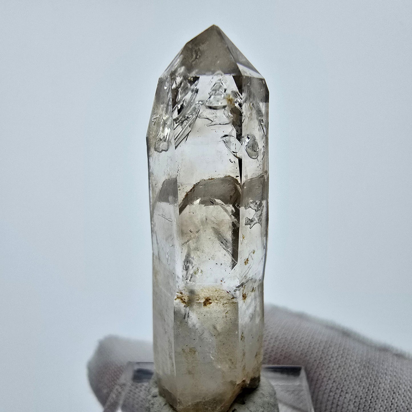 Enhydro Phantom Quartz fumé Sceptre Tip 1x Bubble Goboboseb, Namibie 48*14*12mm 
