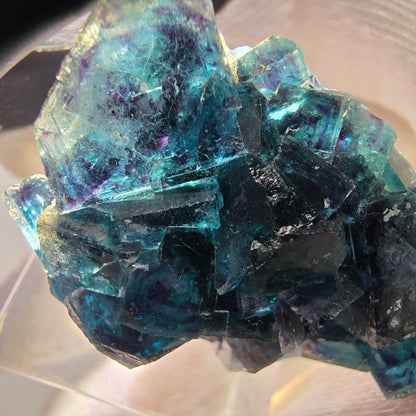 Spécimen de cube de fluorite fantôme, zonal – Nouvelle découverte ! Okorusu, Namibie, 42 x 28 x 22 mm 