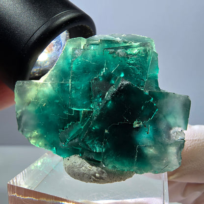 Spécimen de cube de fluorite fantôme, parquet vert Okorusu, Namibie 39 x 34 x 18 mm 
