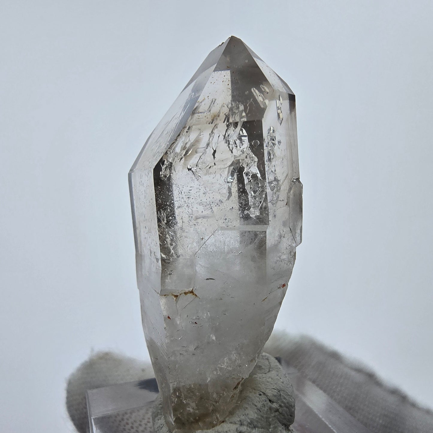Enhydro Phantom Rauchquarz Zepter Spitze 2x Blase Goboboseb, Namibia 43*21*15mm