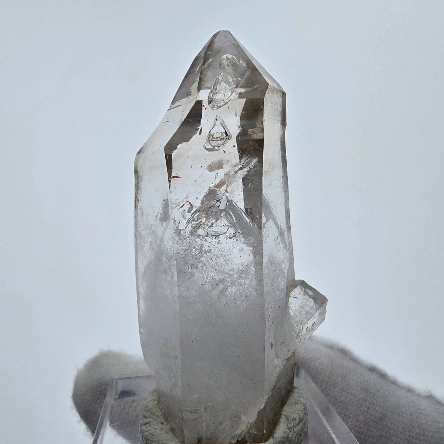 Enhydro Phantom Smoky Quartz Sceptre Tip 1x Bubble Goboboseb, Namibie 45*23*16mm 