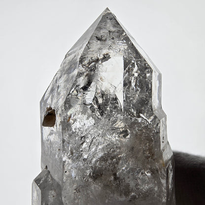 Quartz fumé squelette Enhydro DT, calcite UV, 2x Bubble Valentine Pocket, Namibie 105 x 38 x 32 mm 