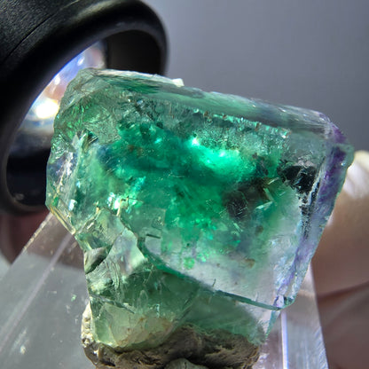 Klarer Phantom Fluorit Würfel parkettiert, grün Okorusu, Namibia 20*17*17mm