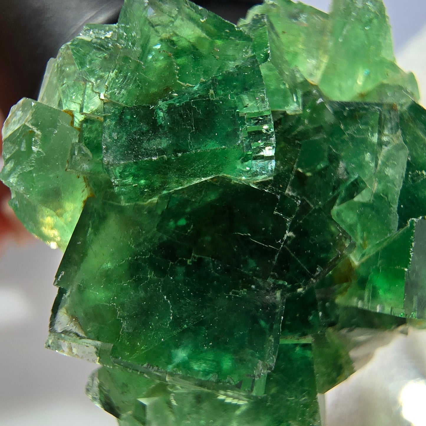 Rare spécimen de cube de fluorite fantôme, parqueté, vert Okorusu, Namibie 36*32*16 mm 