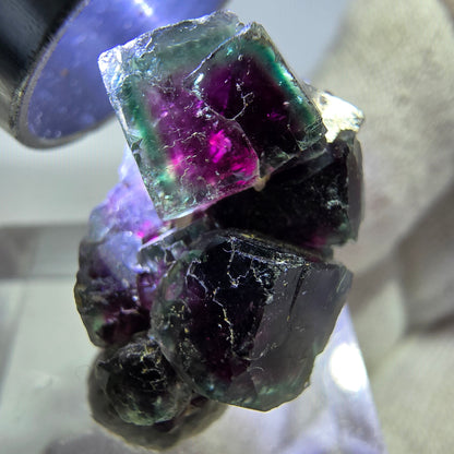 Seltene Phantom Fluorit Würfel Stufe, grün pink Okorusu, Namibia 24*16*14mm