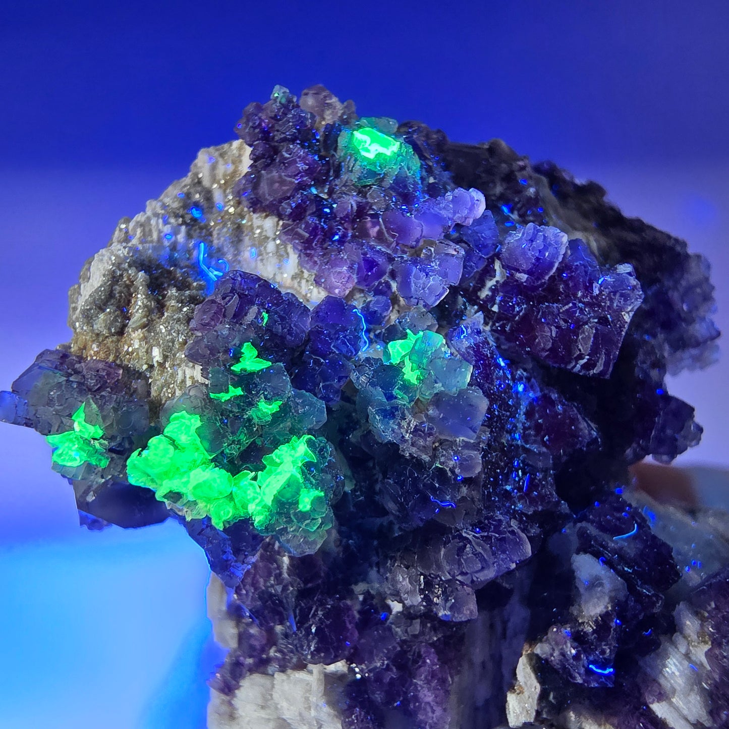 Cube de fluorite fantôme, hyalite, spécimen d'orthose, Erongo, Namibie, 73 x 52 x 49 mm 