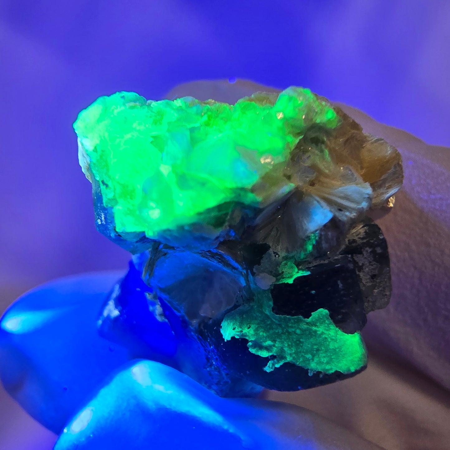 Cube de fluorite fantôme, zonal, muscovite, spécimen d'hyalite, Erongo, Namibie, 22 x 19 x 16 mm 
