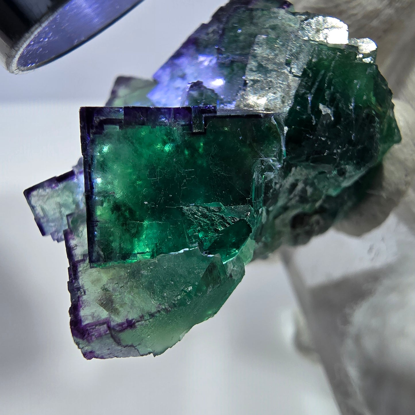 Rare Phantom Fluorite Cube Specimen zonal green purple Okorusu, Namibia 47*33*21mm 