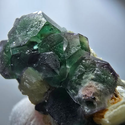 Phantom Fluorite Cube hexagonal, zonal Muscovite specimen Erongo Namibia 49*29*26mm 