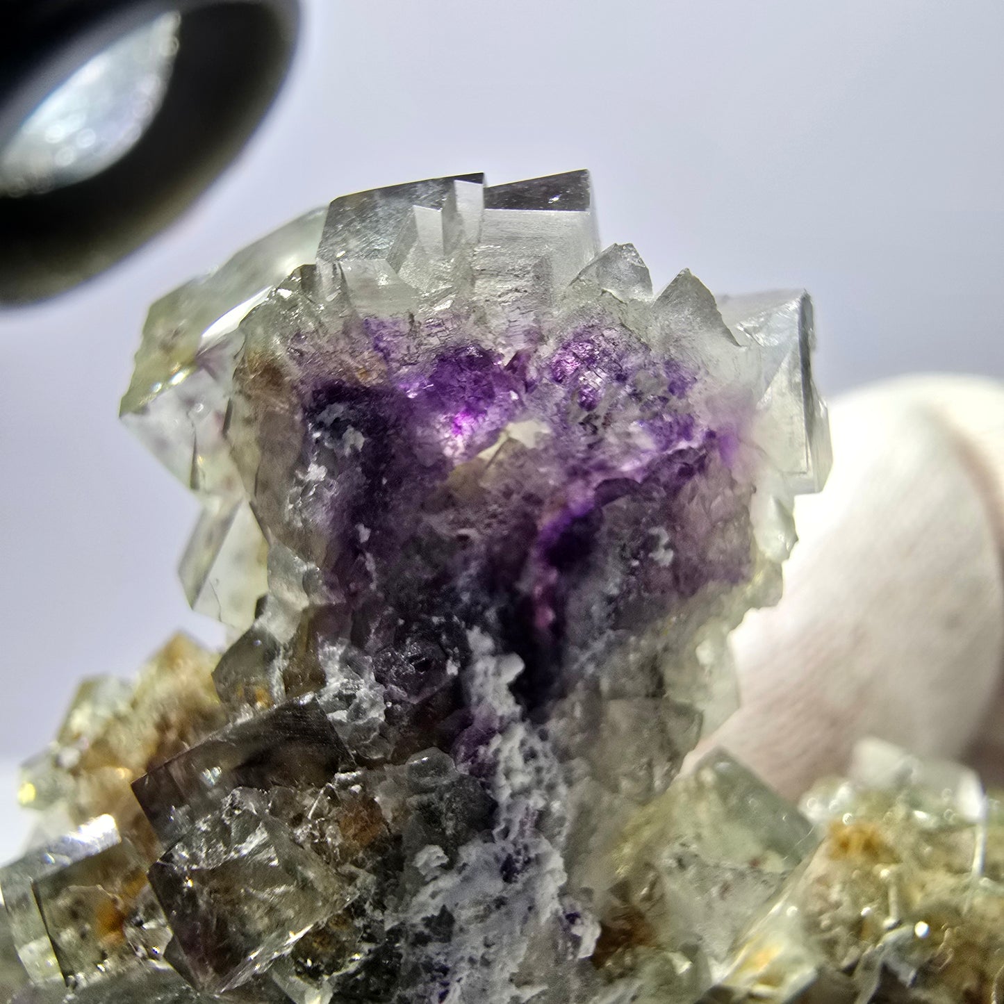 Phantom Fluorite Cube Specimen Double-Sided Green Purple Yellow Okorusu Namibia 72*64*33mm 