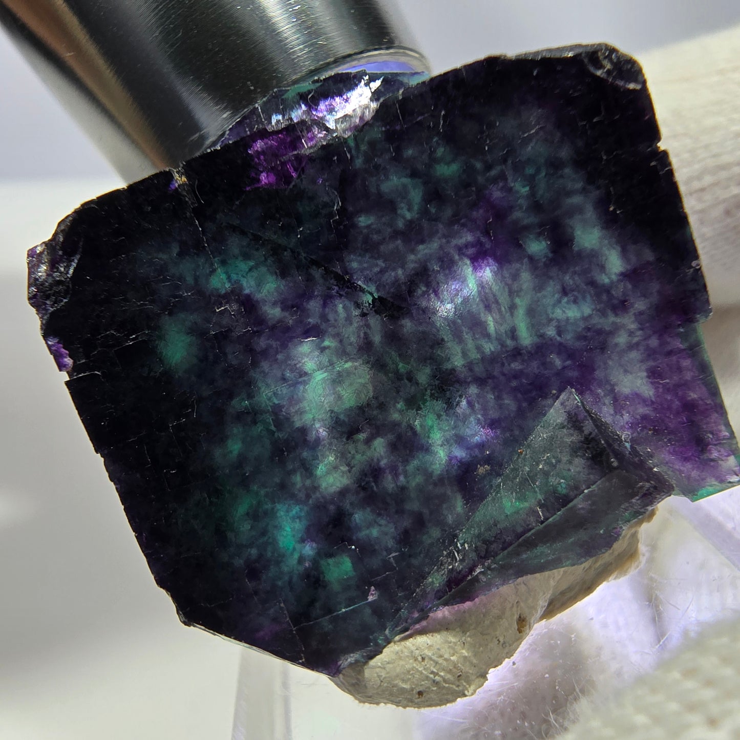 Rare Phantom Fluorite Cube Specimen zonal green purple Okorusu, Namibia 34*33*19mm 