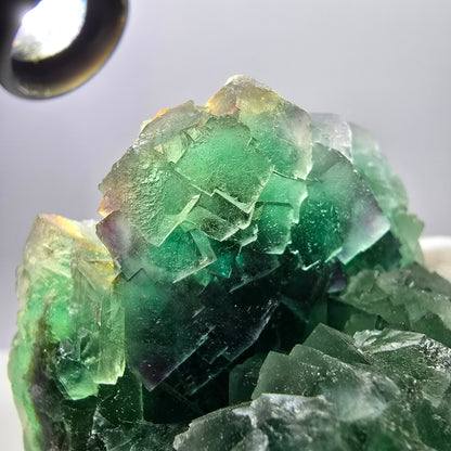 Grand spécimen de cube de fluorite fantôme, parqueté, double face Okorusu, Namibie 98*91*71mm 