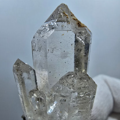 Sceptre DT en quartz fumé fantôme, calcite UV Valentine Pocket Goboboseb Namibie 60 x 26 x 25 mm 