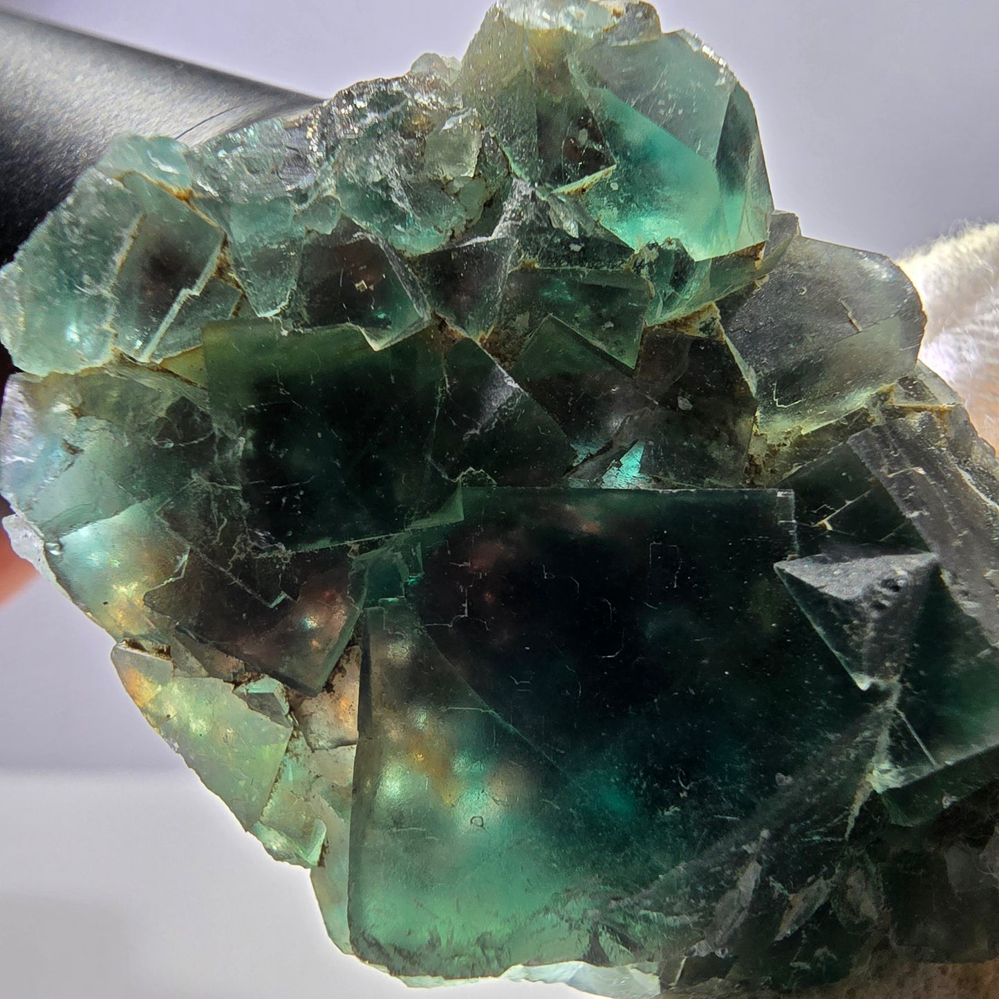 Seltene Phantom Fluorit Würfel Stufe, grün Okorusu Namibia 52*33*18mm